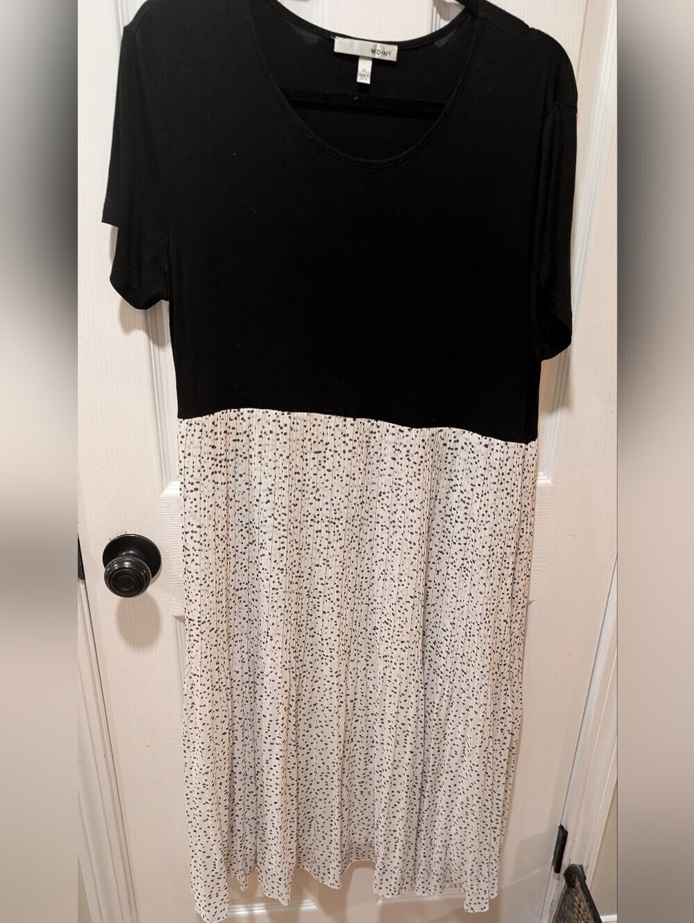 WD.NY Black & White Chiffon Dress Size XL - Picture 9 of 9